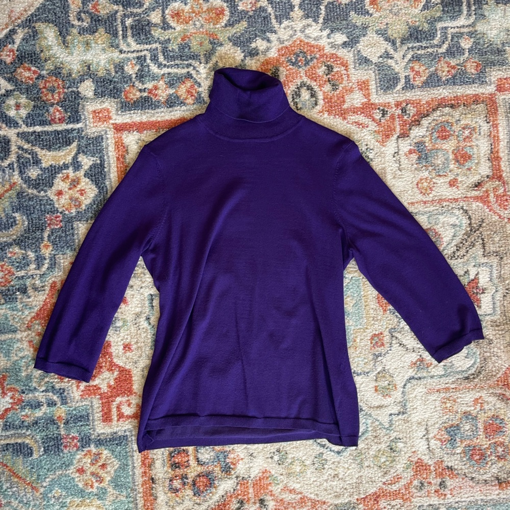 Chico’s Women's Purple Turtleneck Sweater